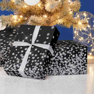 Glitter glam diamond sparkle rhinestone bling wrapping paper