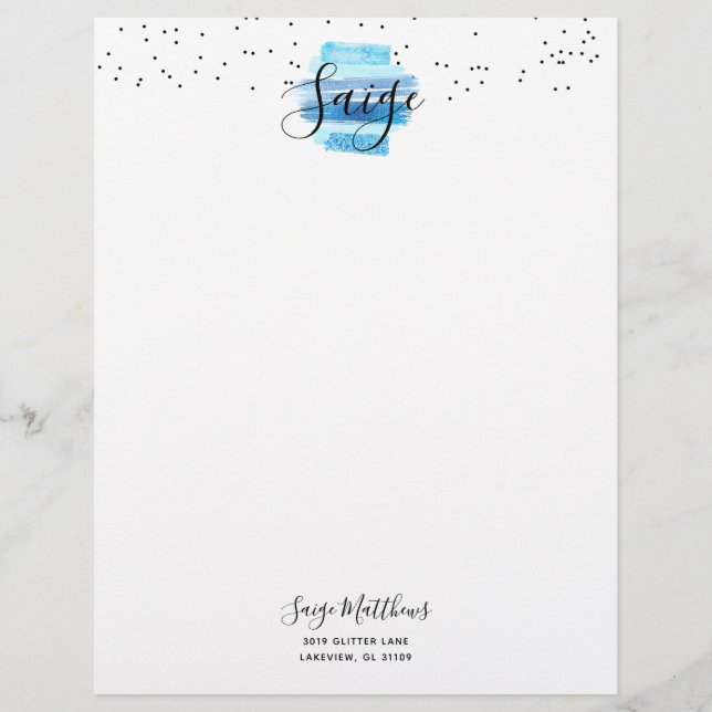 Glitter Glam Letterhead (Front)