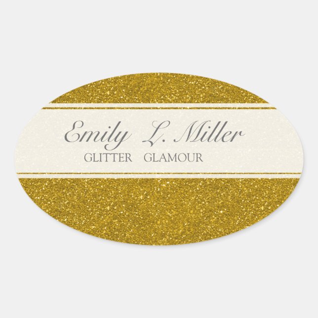 Glitter Glamour Oval Sticker (Front)