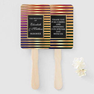 Glitter Gold and Black Wedding Hand Fan