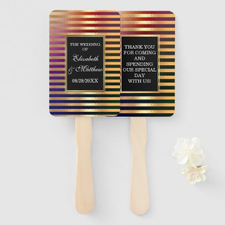 Glitter Gold and Black Wedding Hand Fan