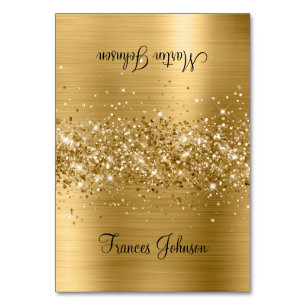Glitter Gold Deux Nom Cartes de Place