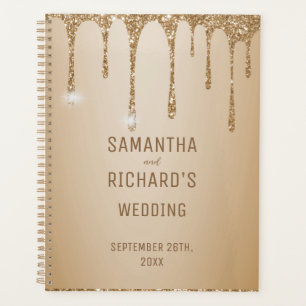 Glitter Gold Drips Champagne Beige Wedding Planner