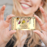 Glitter Gold Drips Nail Manicure Floral
