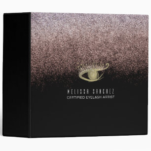Glitter Gold Eyelash Artist Extensions Salon Binder