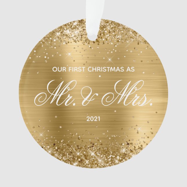Glitter Gold Foil Notre premier Noël (devant)