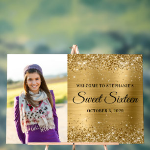 Glitter Gold Foil Sweet sixteen Accueil Big