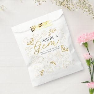 Glitter Gold Gem Birthday Party Favour Bag