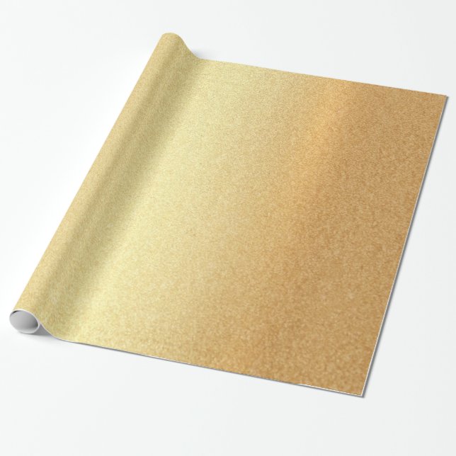 Glitter Gold Glamourous Trendy Modern Elegant Gift Wrapping Paper (Unrolled)