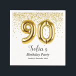 glitter gold , golden sparkle 90th birthday napkin<br><div class="desc">glitter gold ,  golden sparkle</div>