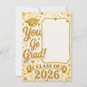 Glitter/Gold Graduation 2026 Announcement