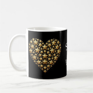 Glitter Gold Heart Aesthetic Coffee Mug