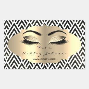 Glitter Gold Lash Eyes From Black White Chevron Sticker