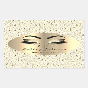 Glitter Gold Lash Eyes From White Diamond Thank Sticker