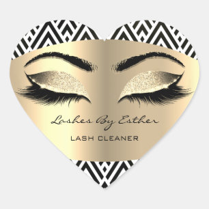 Glitter Gold Lashes By Name Cleaner Heart Makeup Sticker