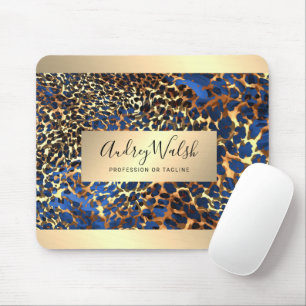Glitter Gold Luxury Animal Skin Leopard Beauty Mouse Pad