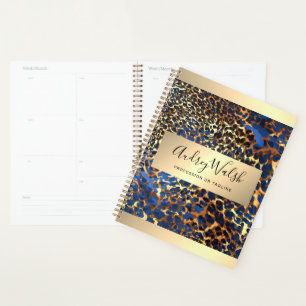 Glitter Gold Luxury Animal Skin Leopard Makeup Planner