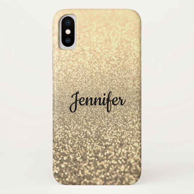 Glitter, gold, personalized, shiny, glitter, gold Case-Mate iPhone case (Back)