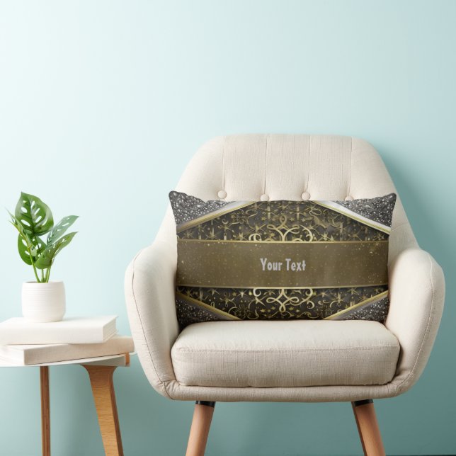 glitter gold silver lumbar pillow (Chair)