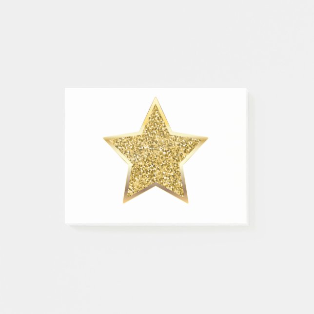 glitter gold star post-it notes (Front)