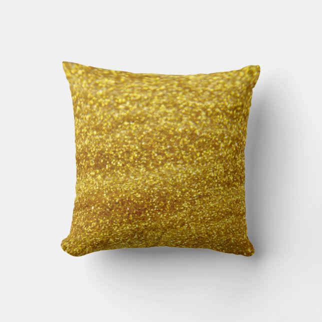 Glitter gold throw pillow (Front)