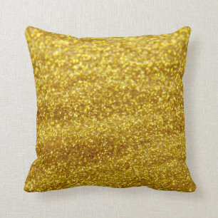 Glitter gold throw pillow