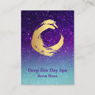 *~* Glitter Gold Zen Spiral Meditation Reiki Business Card