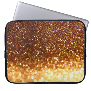 Glitter golden lights laptop sleeve