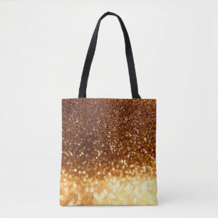 Glitter golden lights tote bag