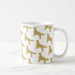 Glitter Golden Retriever Pattern Coffee Mug