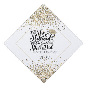 Glitter Graduate Cap,Confetti Graduation Cap Topper