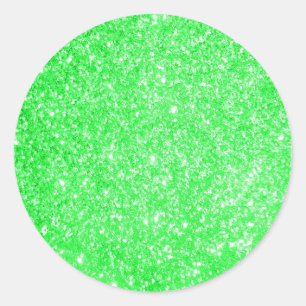 Glitter Green Classic Round Sticker