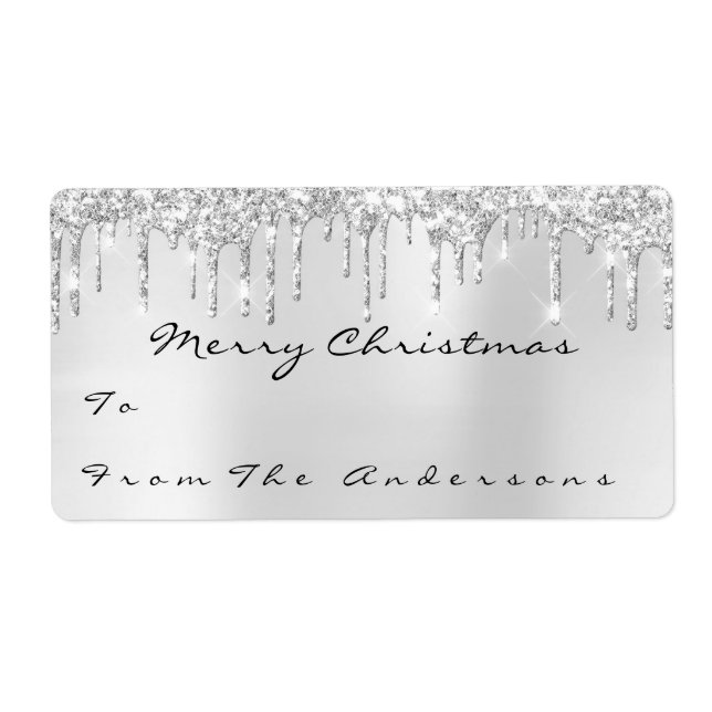 Glitter Grey Silver Drip Holidays Christmas Season (Front)