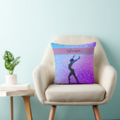 Glitter Gymnastics Beam Blue and Purple Throw Pillow (Chair)