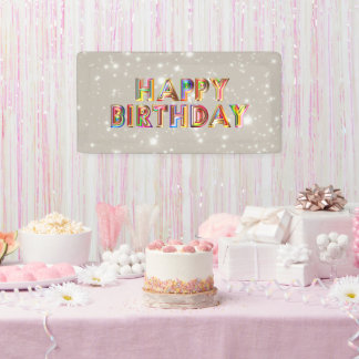Glitter Happy Birthday Banner