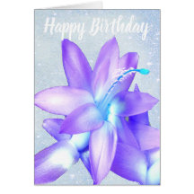 *~* Glitter Happy Birthday Flower Blue Customize