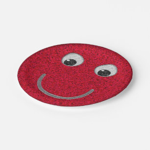 Glitter Happy Face 07-Paper Party Plates