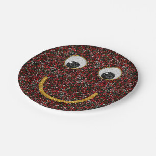 Glitter Happy Face 24-Paper Party Plates