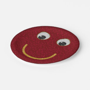 Glitter Happy Face 26-Paper Party Plates