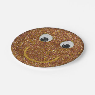 Glitter Happy Face 28-Paper Party Plates