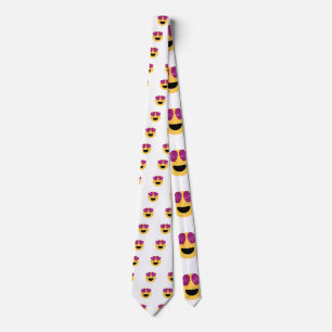 glitter heart eye emoji tie