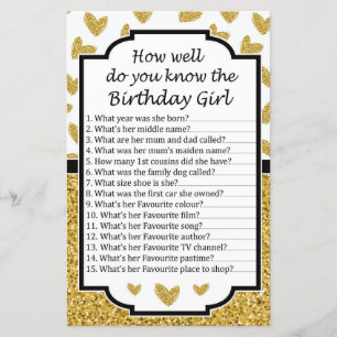Glitter heart How well do you know the birthday