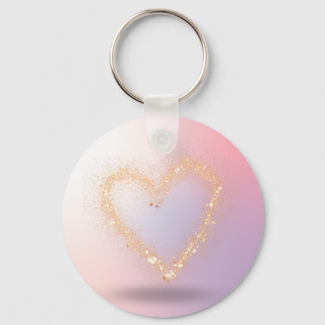 Glitter Heart  Keychain (Front)