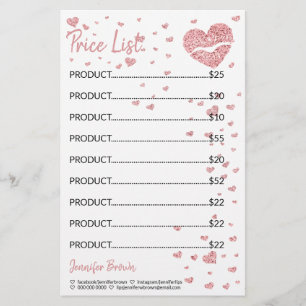 Glitter Heart Lip Lipstick Makeup price lists Stationery