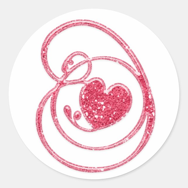 Glitter Heart Sticker (Front)