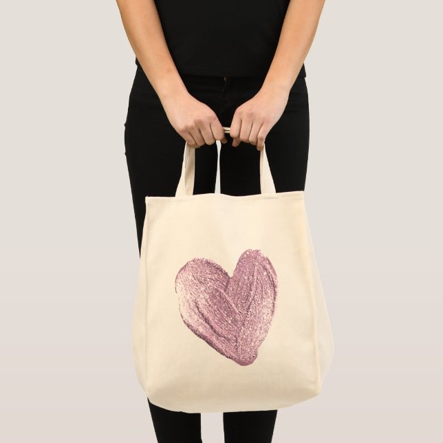 GLITTER HEART TOTE BAG (Front (Product))
