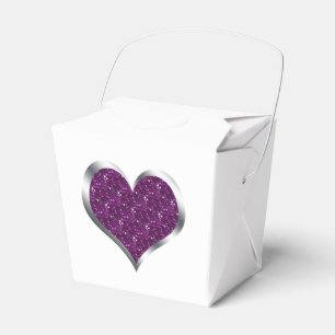 Glitter Heart Wedding Favour Christmas Gift Box