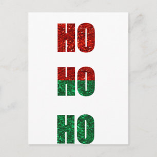 glitter ho ho ho postcard