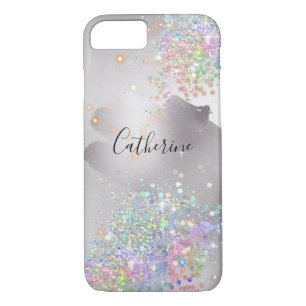 Glitter holographic confetti silver rainbow sheen Case-Mate iPhone case