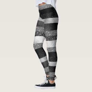 Glitter in Black and Silver Leggings